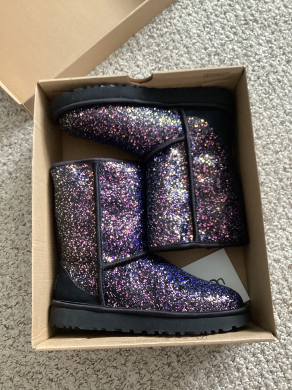 Brand New UGG Classic Short Cosmos Glittery Boots Rare